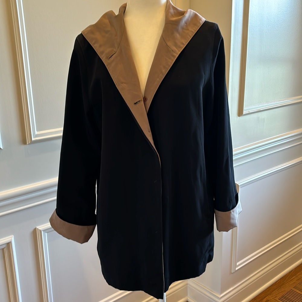 Jones New York Black Raincoat